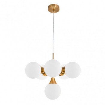 Distribuidor - Lâmpadas Diversas | Lâmpadas Modernas | COLGANTE FREY 6XE14 ORO REGX44X44 CM Ref: 142896029